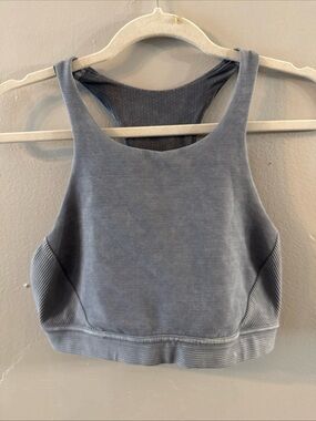 Lululemon Ebb To Train Grey Sports Bra Size M Chambray Y26